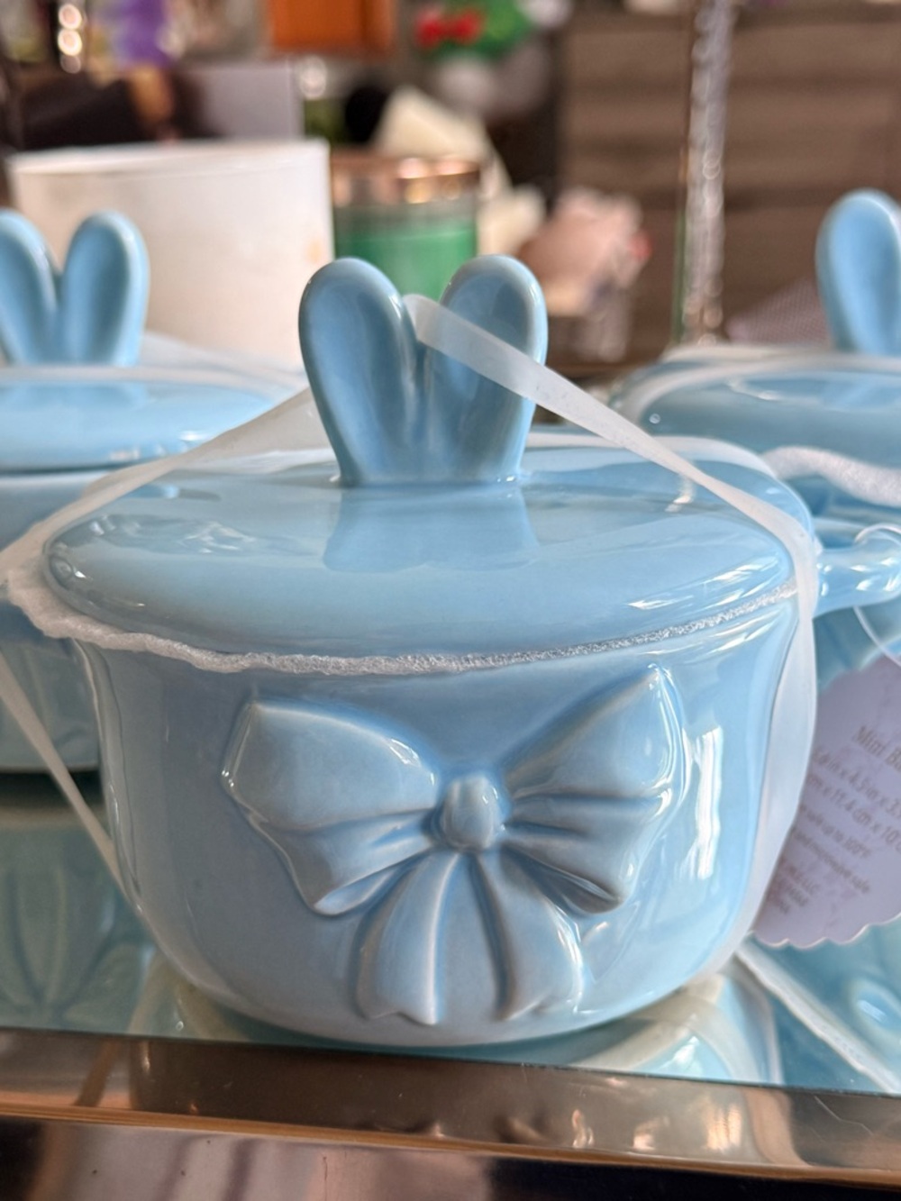 Set of 3 Easter Bunny Mini Baker Bowls Blue 🐰 Welcome Spring Kitchen Set
